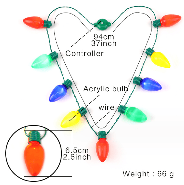 Christmas Bulb LED Necklace