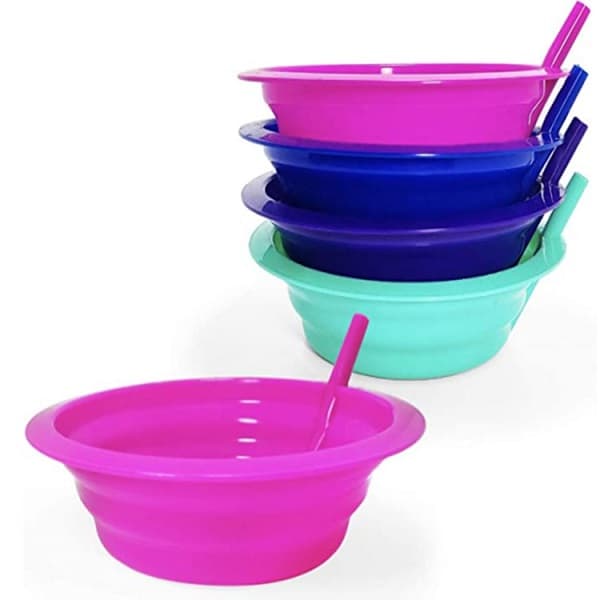 Cereal Bowls with Straws for Kids
