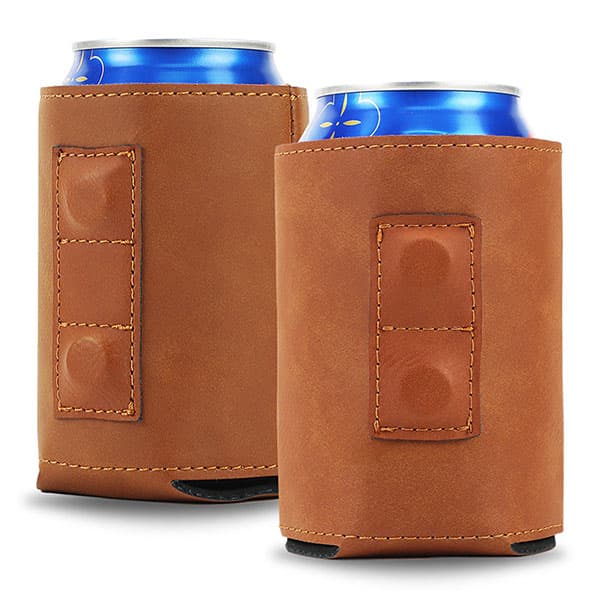 magnetic pu leather koozie