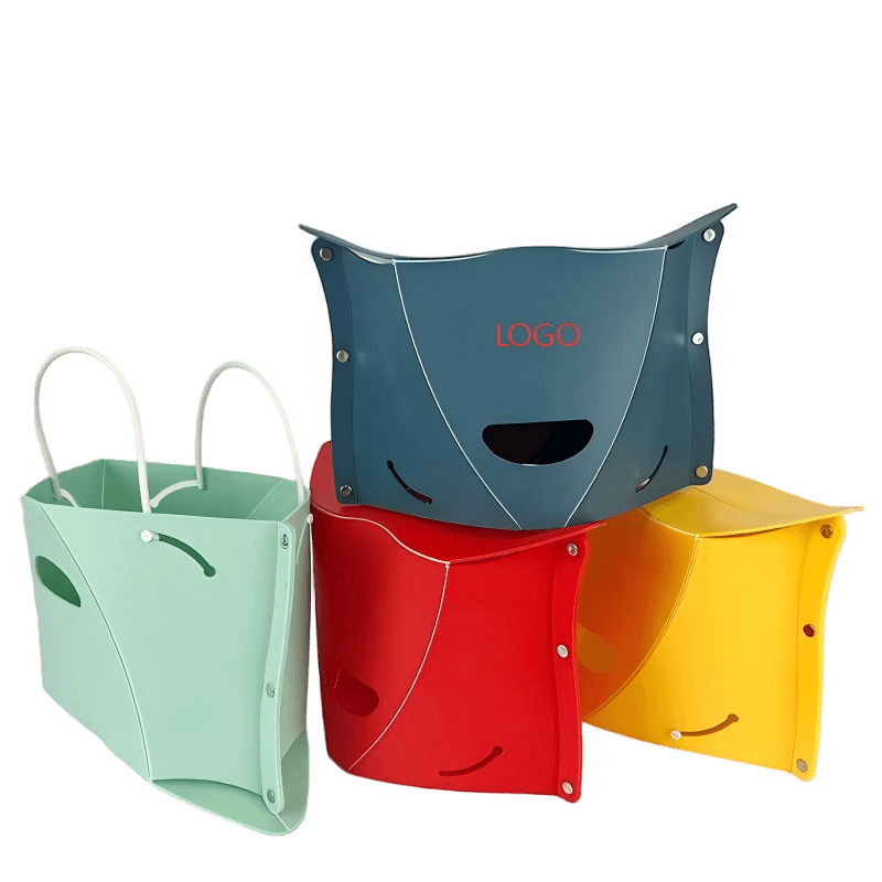 Foldable Stool with Carrying Basket